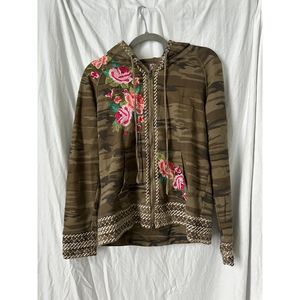 Johnny Was Camouflage Floral Hoodie